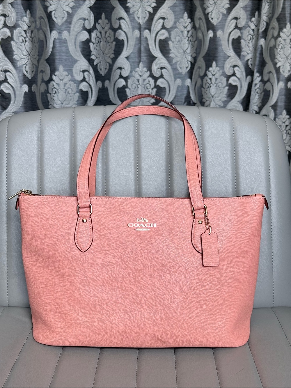 Coach Pink Leather Tote Bag